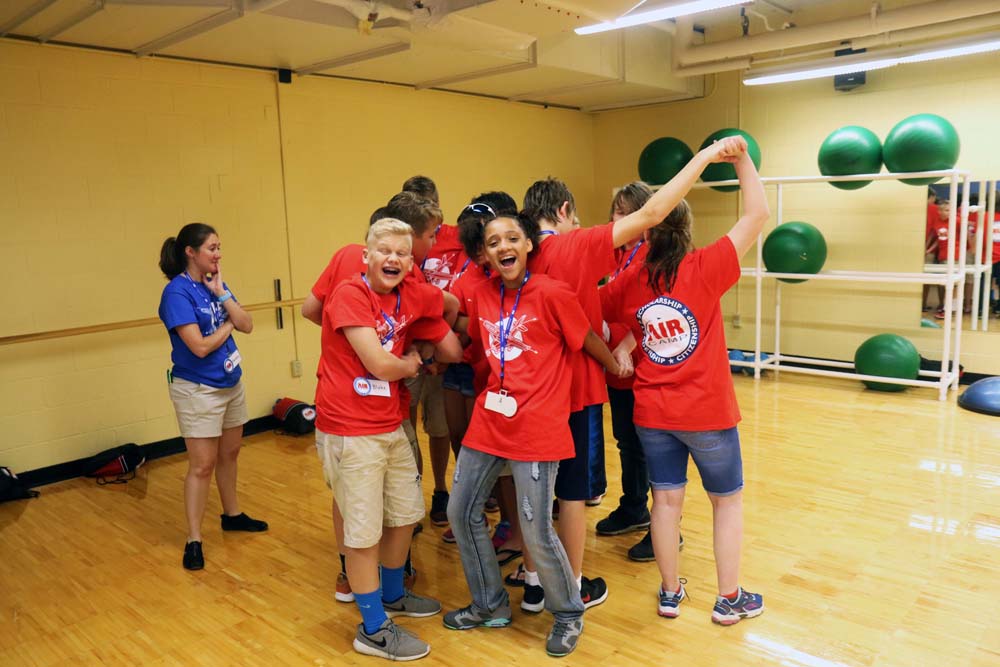 science students participating in a group activity