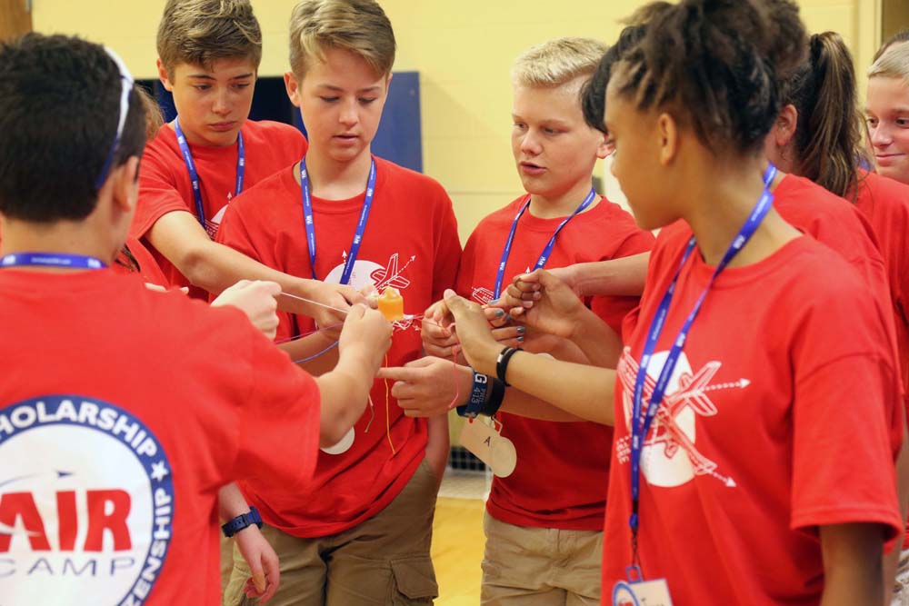 science students participating in a group activity