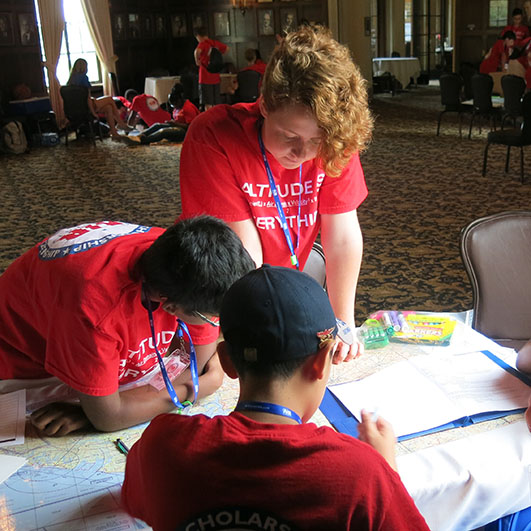 group of students working at a table